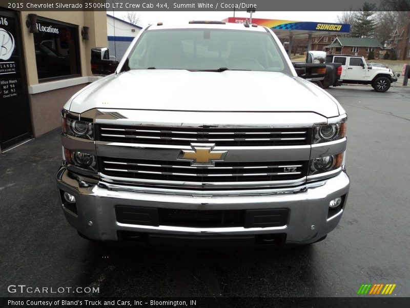 Summit White / Cocoa/Dune 2015 Chevrolet Silverado 3500HD LTZ Crew Cab 4x4
