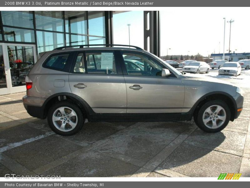 Platinum Bronze Metallic / Sand Beige/Black Nevada Leather 2008 BMW X3 3.0si