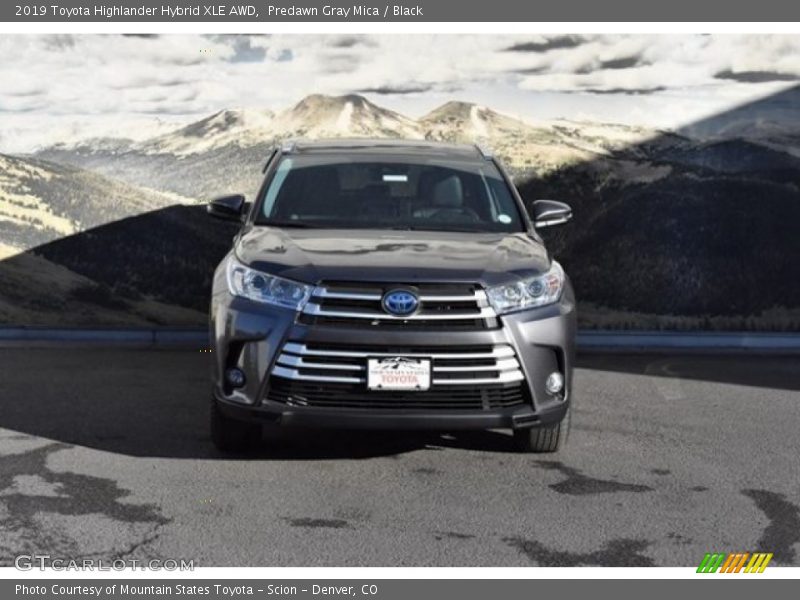 Predawn Gray Mica / Black 2019 Toyota Highlander Hybrid XLE AWD