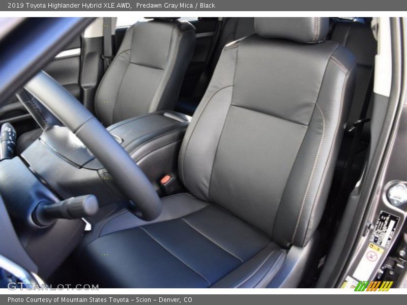 Front Seat of 2019 Highlander Hybrid XLE AWD