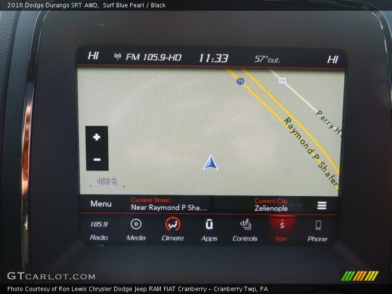 Surf Blue Pearl / Black 2018 Dodge Durango SRT AWD