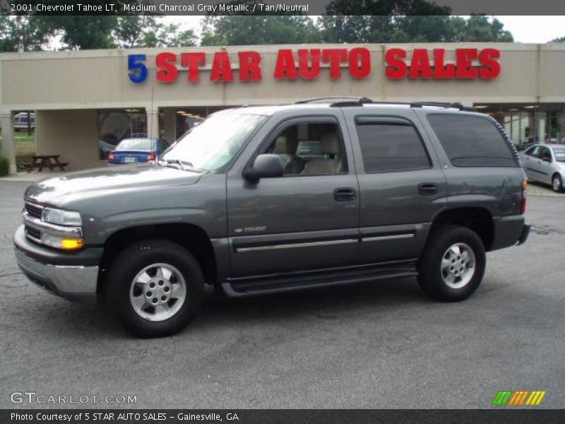 Medium Charcoal Gray Metallic / Tan/Neutral 2001 Chevrolet Tahoe LT