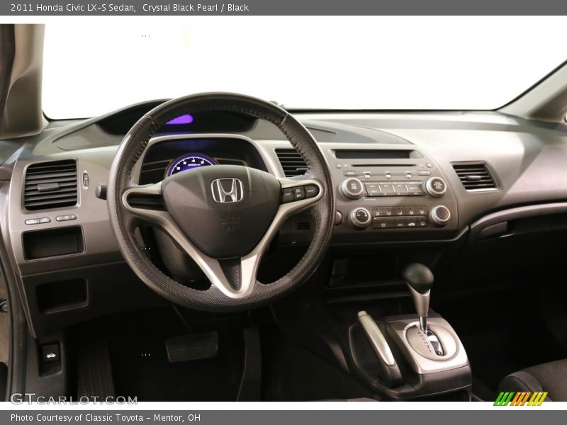 Crystal Black Pearl / Black 2011 Honda Civic LX-S Sedan