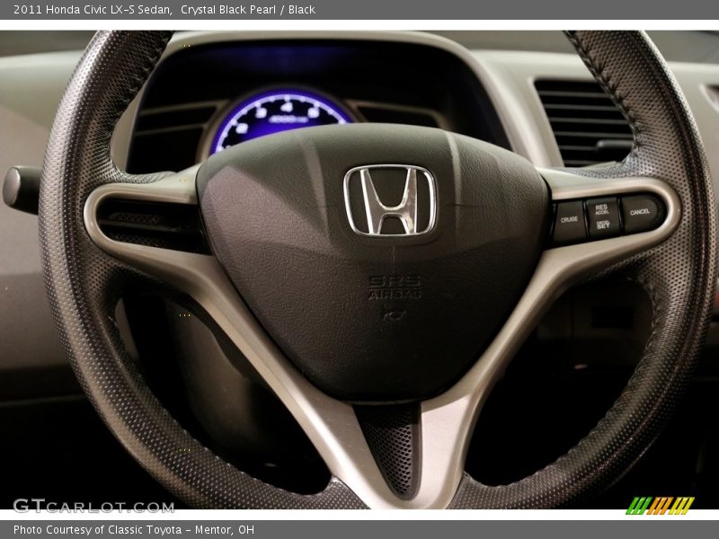 Crystal Black Pearl / Black 2011 Honda Civic LX-S Sedan