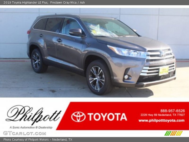 Predawn Gray Mica / Ash 2019 Toyota Highlander LE Plus