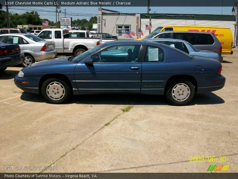 Medium Adriatic Blue Metallic / Charcoal 1996 Chevrolet Monte Carlo LS