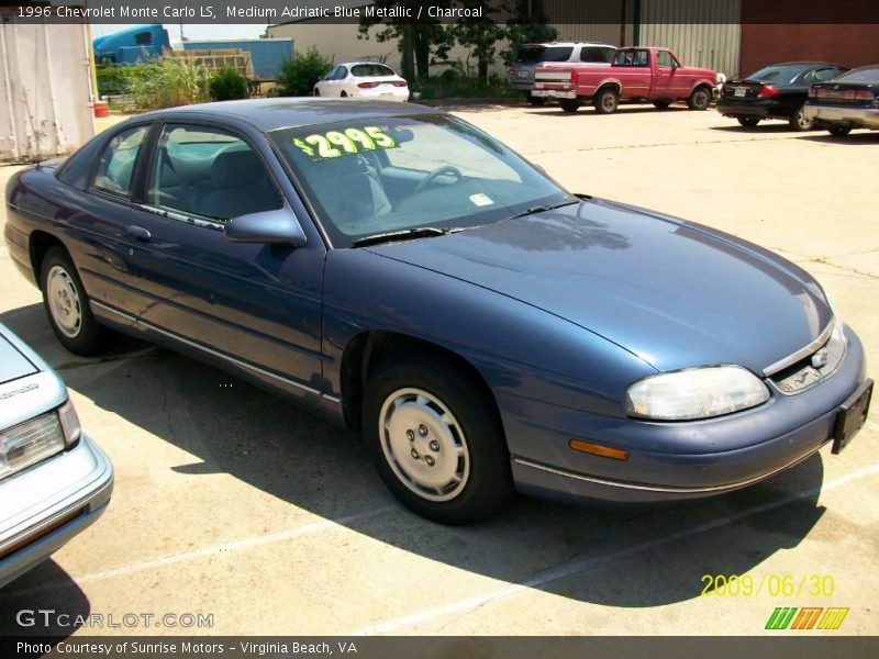 Medium Adriatic Blue Metallic / Charcoal 1996 Chevrolet Monte Carlo LS