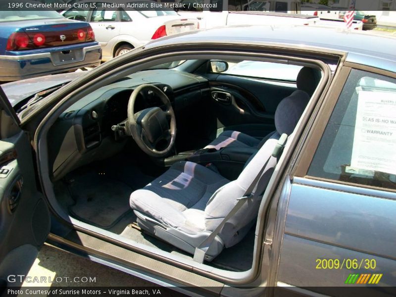 Medium Adriatic Blue Metallic / Charcoal 1996 Chevrolet Monte Carlo LS