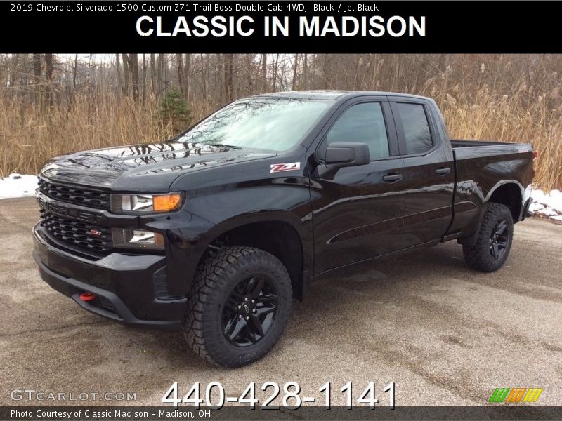 Black / Jet Black 2019 Chevrolet Silverado 1500 Custom Z71 Trail Boss Double Cab 4WD