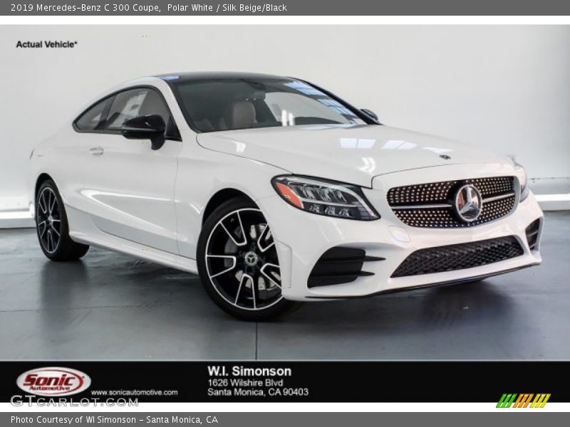 Polar White / Silk Beige/Black 2019 Mercedes-Benz C 300 Coupe