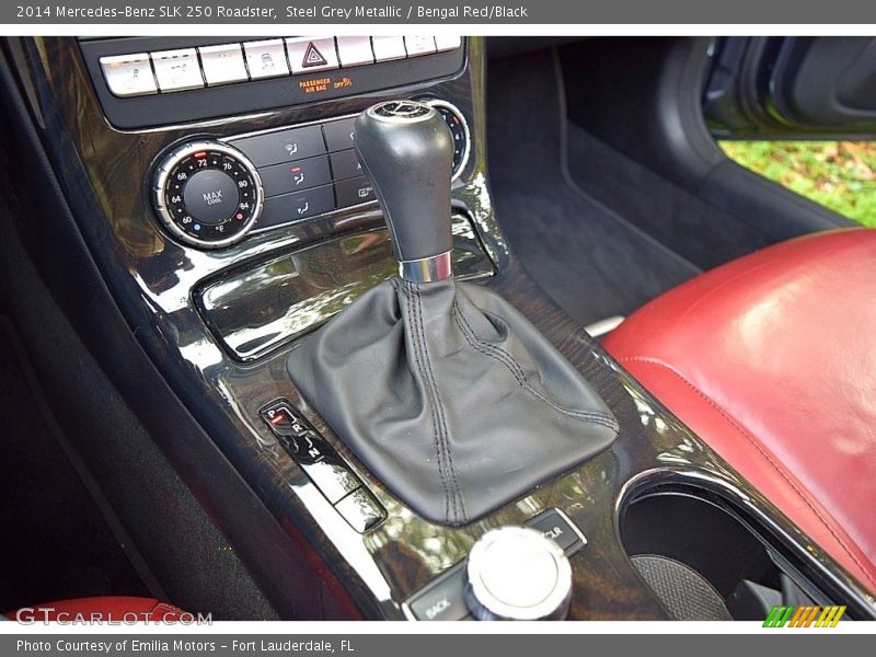 Steel Grey Metallic / Bengal Red/Black 2014 Mercedes-Benz SLK 250 Roadster