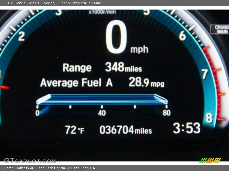 Lunar Silver Metallic / Black 2016 Honda Civic EX-L Sedan