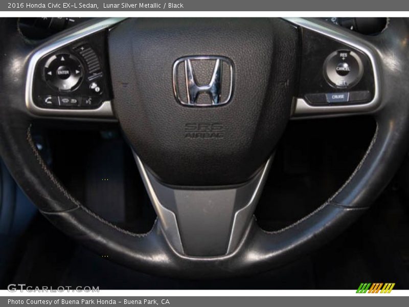 Lunar Silver Metallic / Black 2016 Honda Civic EX-L Sedan
