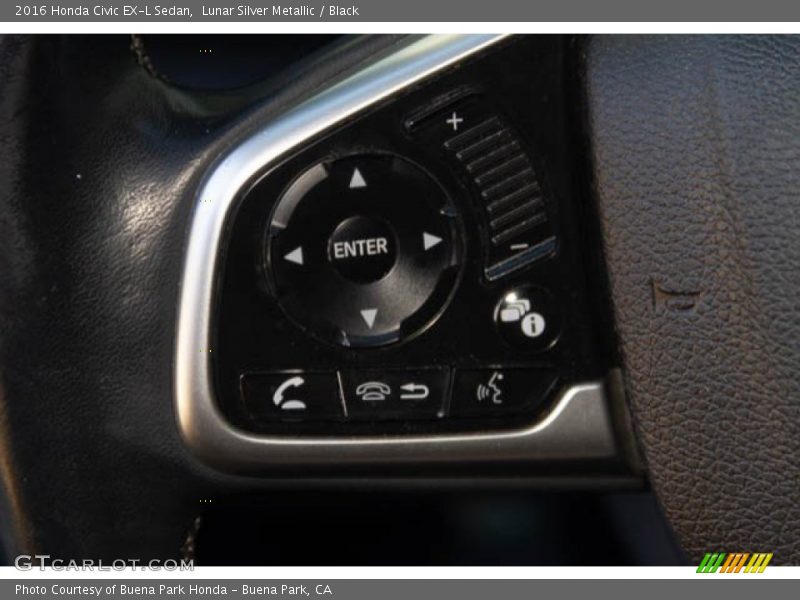 Lunar Silver Metallic / Black 2016 Honda Civic EX-L Sedan