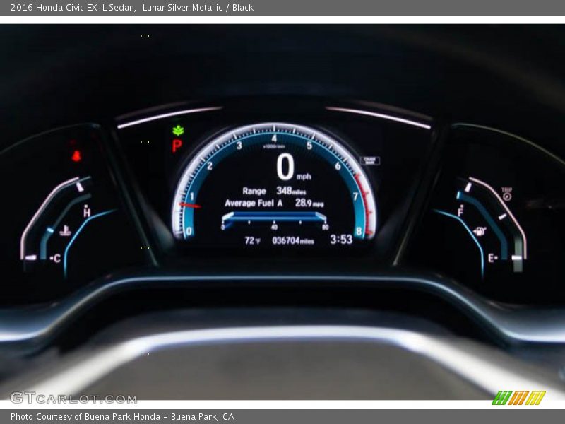Lunar Silver Metallic / Black 2016 Honda Civic EX-L Sedan