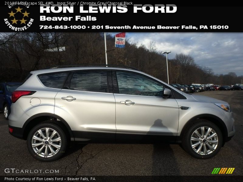 Ingot Silver / Chromite Gray/Charcoal Black 2019 Ford Escape SEL 4WD