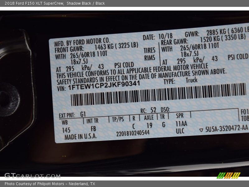 Shadow Black / Black 2018 Ford F150 XLT SuperCrew