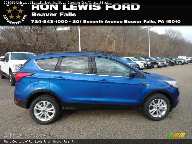 Lightning Blue / Chromite Gray/Charcoal Black 2019 Ford Escape SEL 4WD