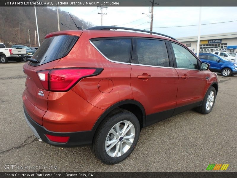 Sedona Orange / Medium Light Stone 2019 Ford Escape SEL 4WD