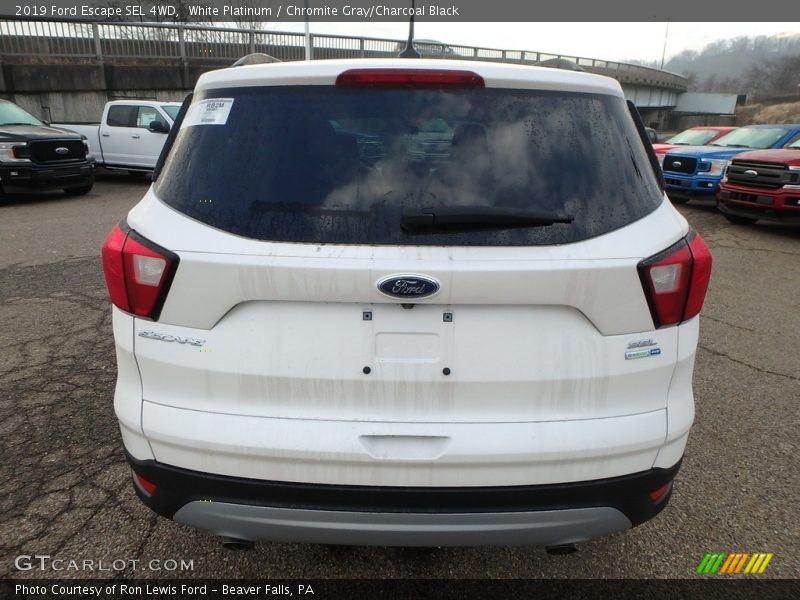 White Platinum / Chromite Gray/Charcoal Black 2019 Ford Escape SEL 4WD