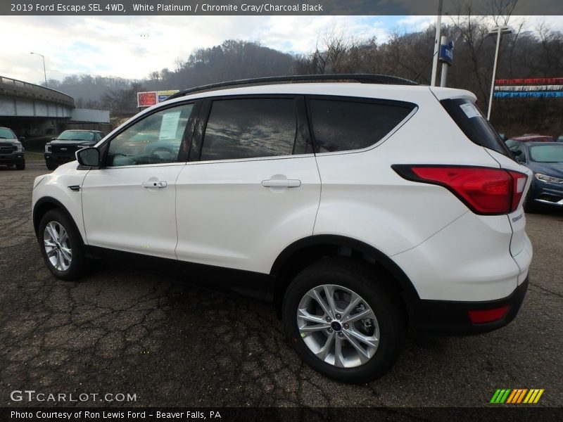 White Platinum / Chromite Gray/Charcoal Black 2019 Ford Escape SEL 4WD