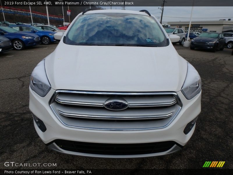 White Platinum / Chromite Gray/Charcoal Black 2019 Ford Escape SEL 4WD
