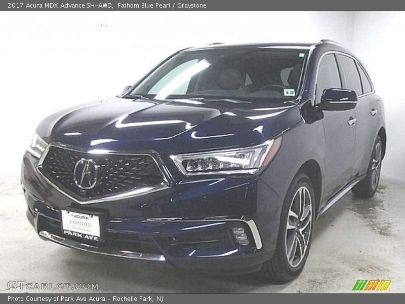 Fathom Blue Pearl / Graystone 2017 Acura MDX Advance SH-AWD