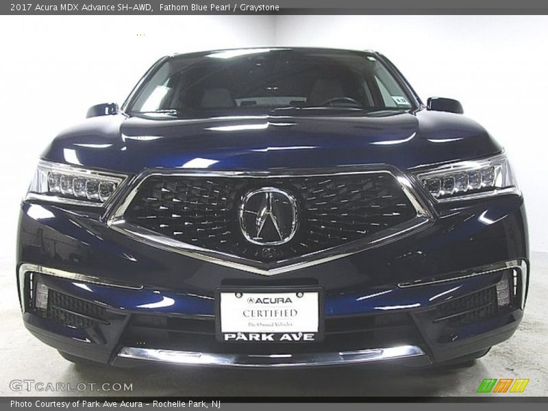 Fathom Blue Pearl / Graystone 2017 Acura MDX Advance SH-AWD