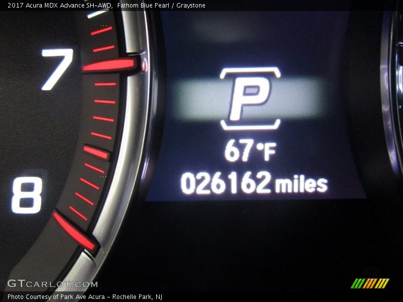Fathom Blue Pearl / Graystone 2017 Acura MDX Advance SH-AWD