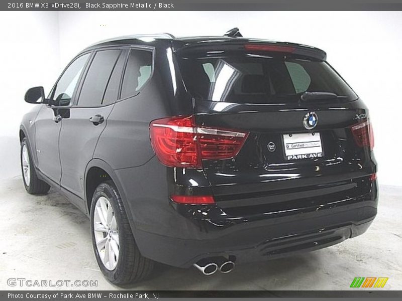 Black Sapphire Metallic / Black 2016 BMW X3 xDrive28i