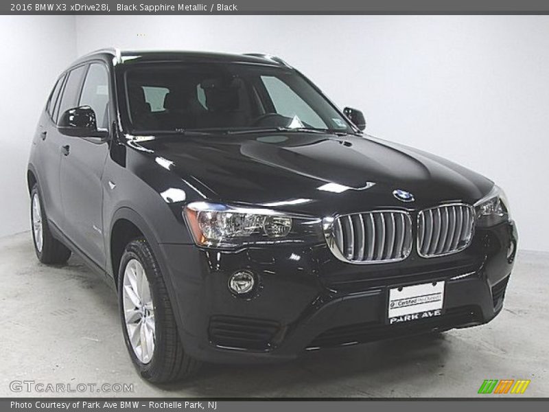 Black Sapphire Metallic / Black 2016 BMW X3 xDrive28i
