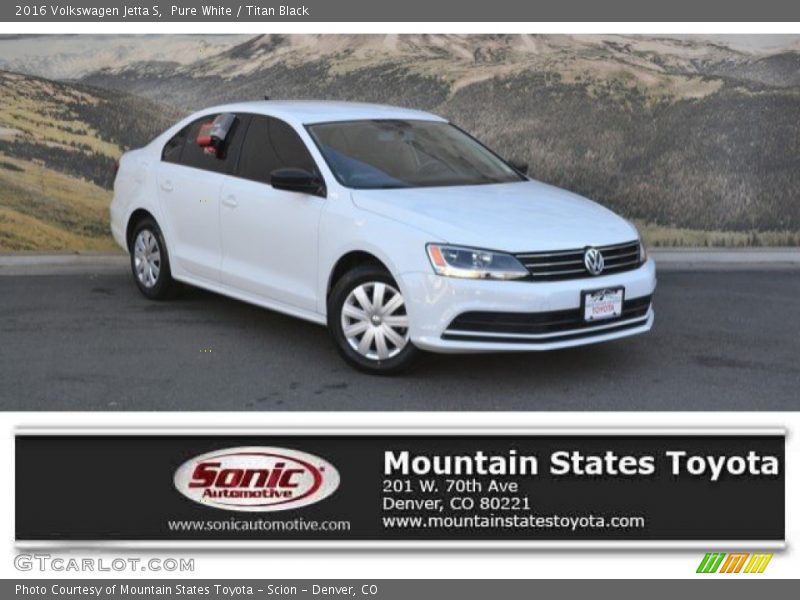 Pure White / Titan Black 2016 Volkswagen Jetta S