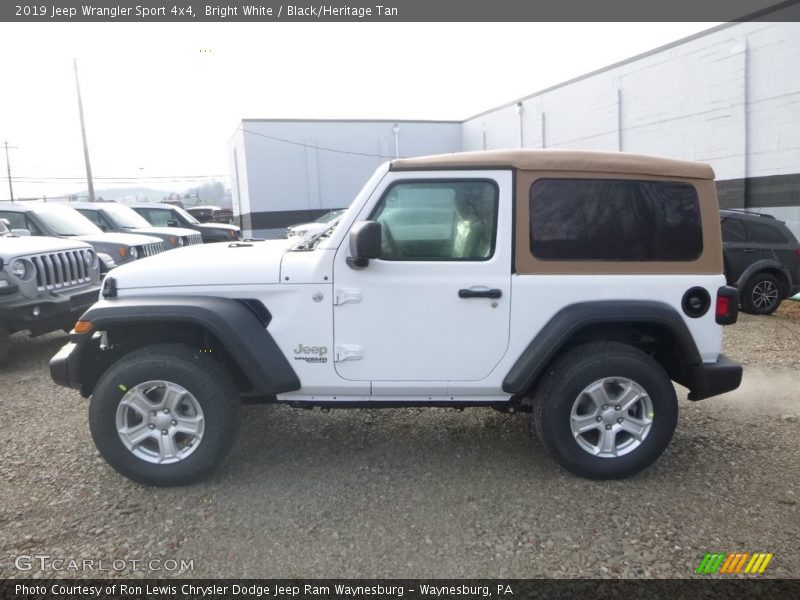Bright White / Black/Heritage Tan 2019 Jeep Wrangler Sport 4x4