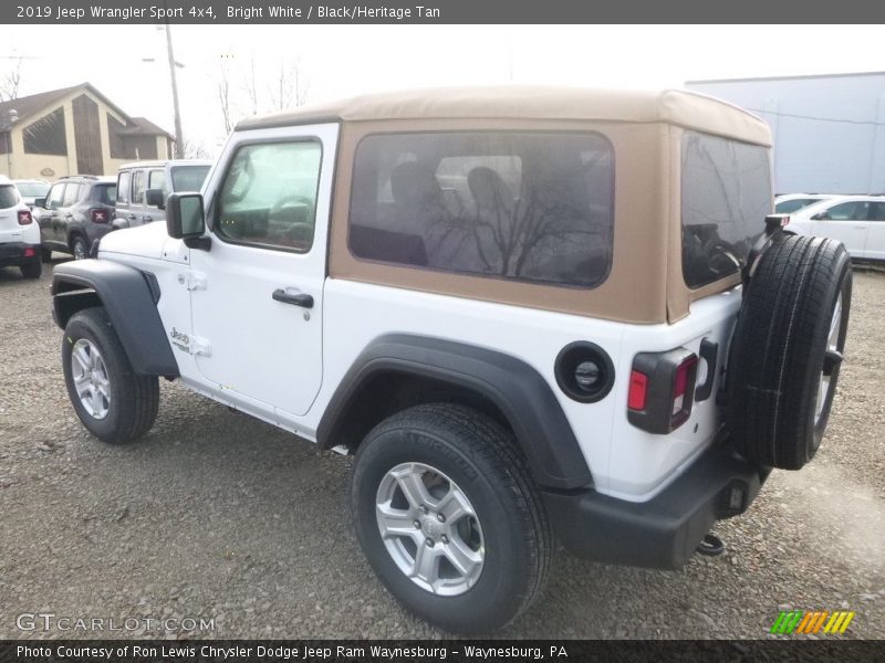 Bright White / Black/Heritage Tan 2019 Jeep Wrangler Sport 4x4