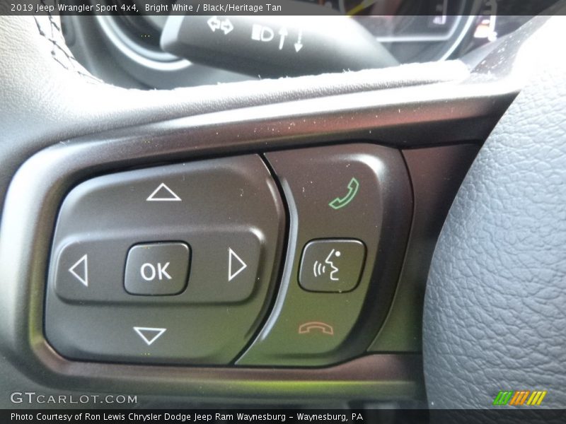 Bright White / Black/Heritage Tan 2019 Jeep Wrangler Sport 4x4