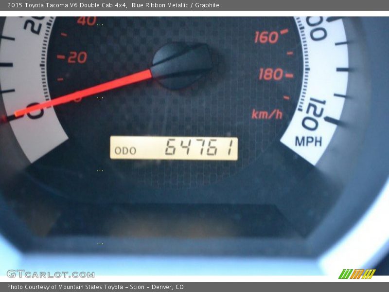 Blue Ribbon Metallic / Graphite 2015 Toyota Tacoma V6 Double Cab 4x4