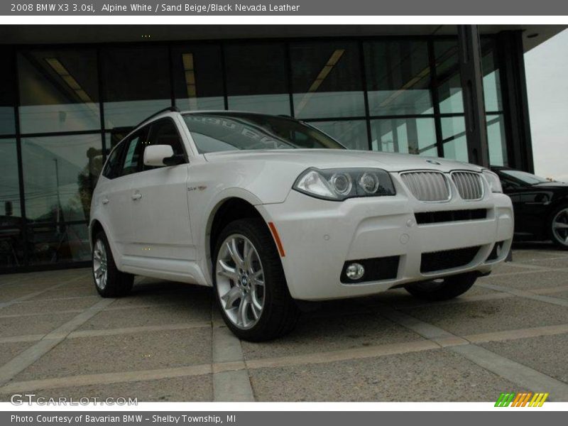 Alpine White / Sand Beige/Black Nevada Leather 2008 BMW X3 3.0si