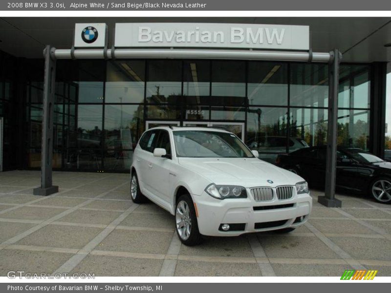 Alpine White / Sand Beige/Black Nevada Leather 2008 BMW X3 3.0si