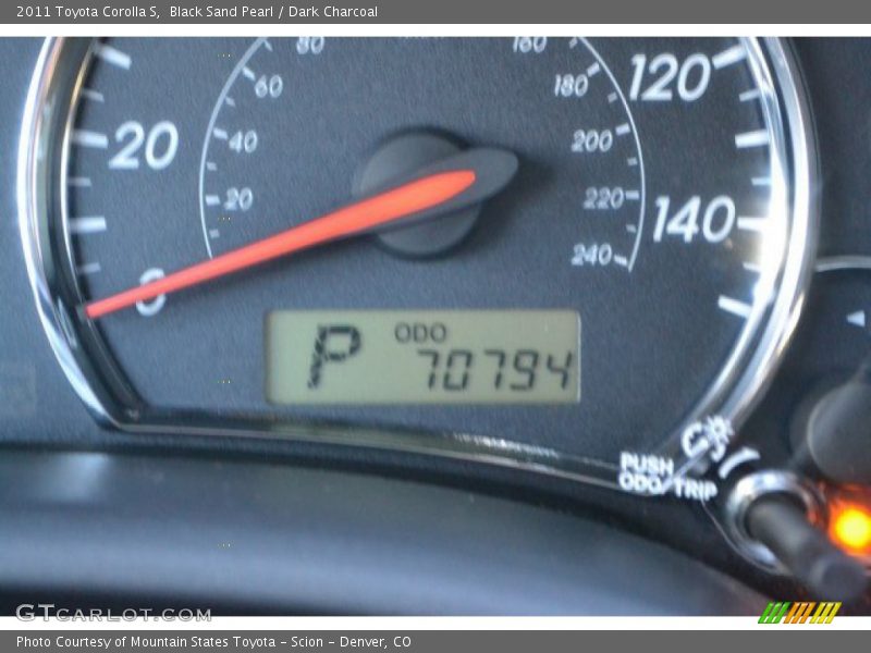 Black Sand Pearl / Dark Charcoal 2011 Toyota Corolla S