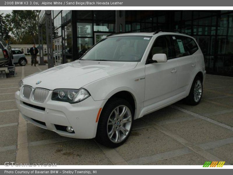 Alpine White / Sand Beige/Black Nevada Leather 2008 BMW X3 3.0si