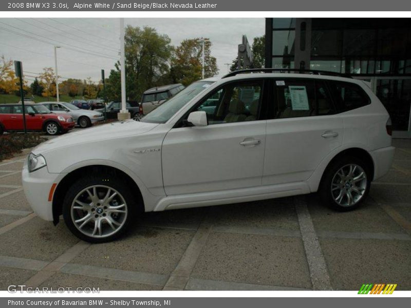 Alpine White / Sand Beige/Black Nevada Leather 2008 BMW X3 3.0si