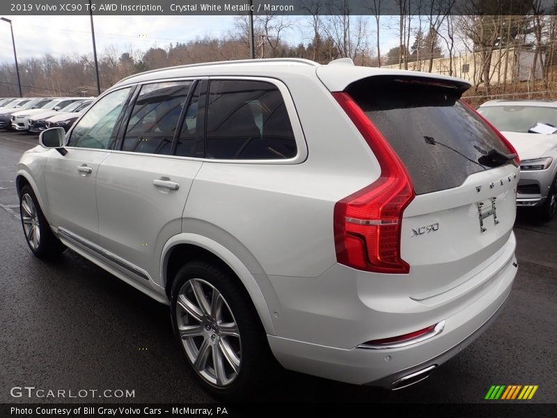 Crystal White Metallic / Maroon 2019 Volvo XC90 T6 AWD Inscription