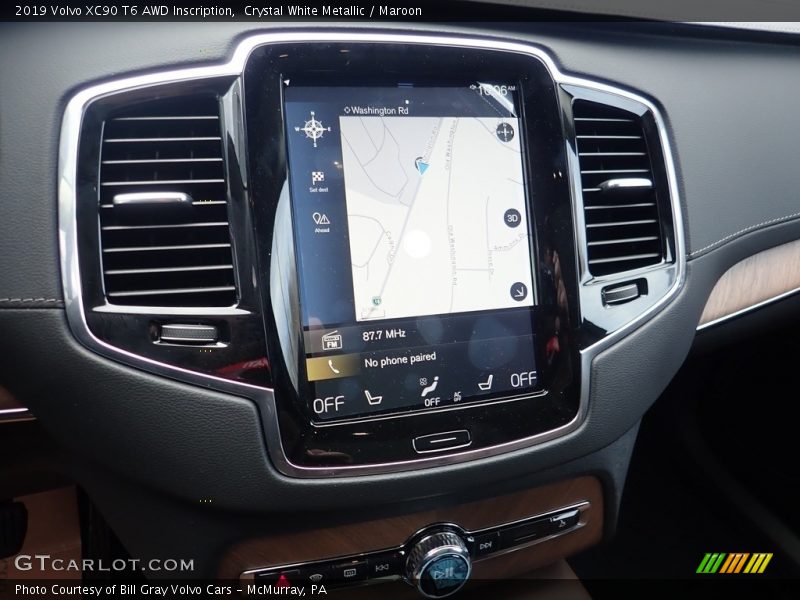 Crystal White Metallic / Maroon 2019 Volvo XC90 T6 AWD Inscription