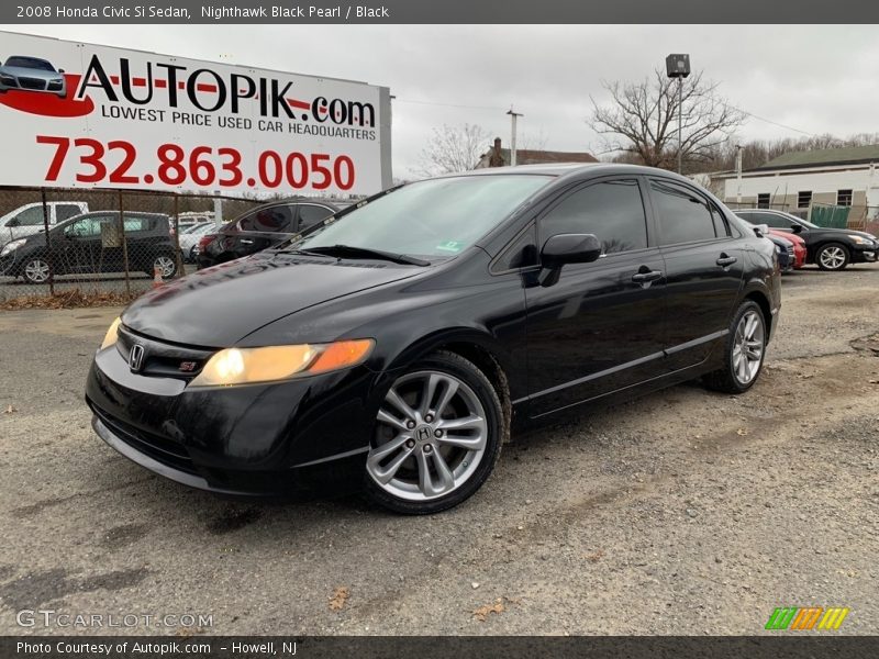 Nighthawk Black Pearl / Black 2008 Honda Civic Si Sedan
