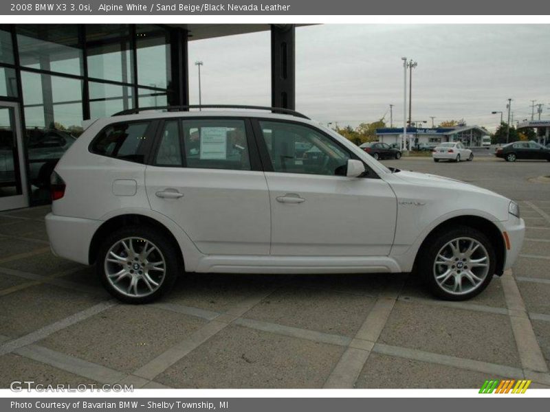 Alpine White / Sand Beige/Black Nevada Leather 2008 BMW X3 3.0si