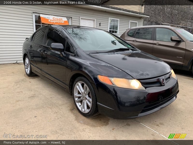 Nighthawk Black Pearl / Black 2008 Honda Civic Si Sedan