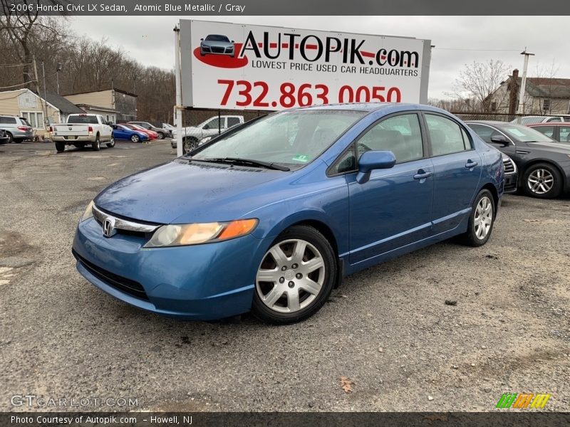 Atomic Blue Metallic / Gray 2006 Honda Civic LX Sedan