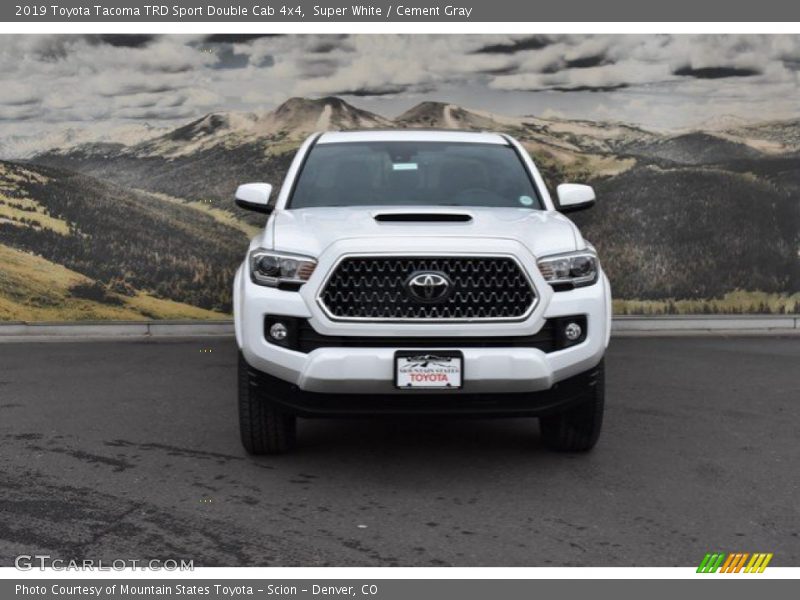 Super White / Cement Gray 2019 Toyota Tacoma TRD Sport Double Cab 4x4