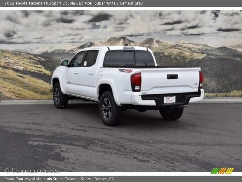 Super White / Cement Gray 2019 Toyota Tacoma TRD Sport Double Cab 4x4