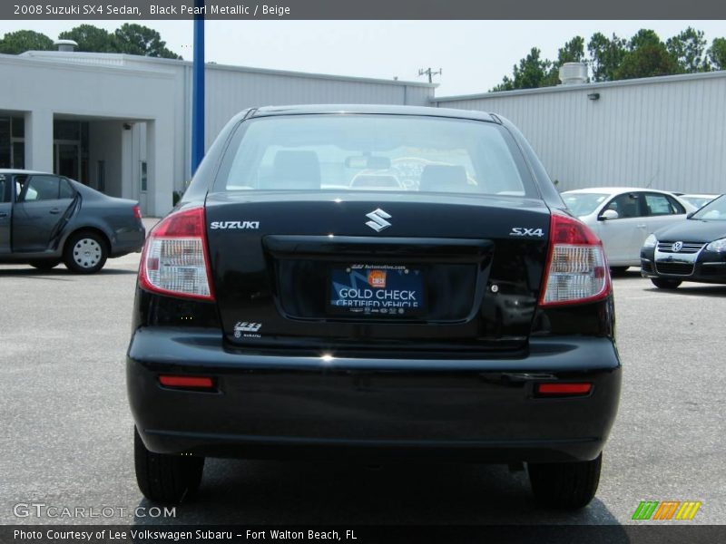 Black Pearl Metallic / Beige 2008 Suzuki SX4 Sedan